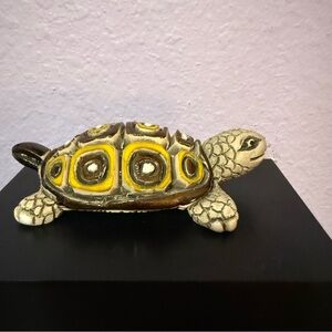 Vintage Artesania Rinconada Turtle Figurine Signed Uruguay Ceramic Glaze